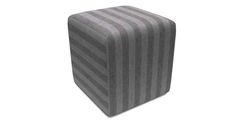 Cube Footstool in Peruvian homespun fabric