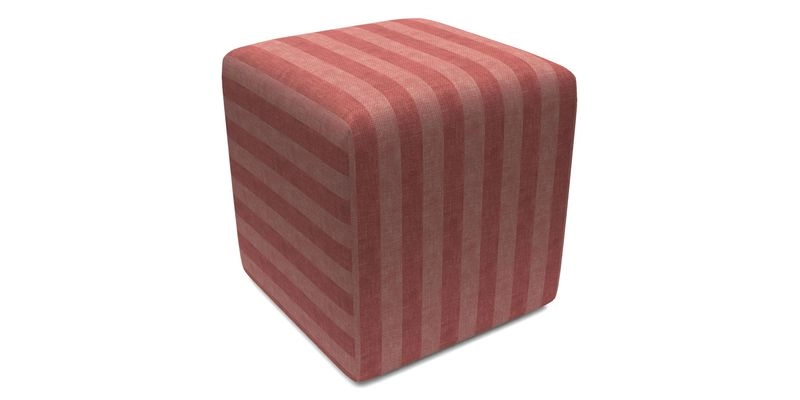 Cube Footstool in Peruvian homespun fabric