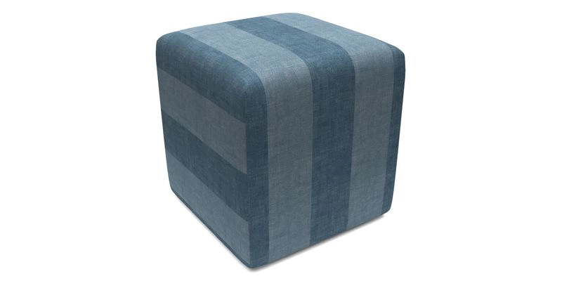 Cube Footstool in Peruvian homespun fabric