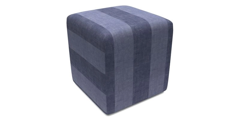 Cube Footstool in Peruvian homespun fabric