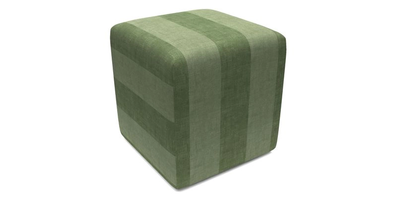 Cube Footstool in Peruvian homespun fabric