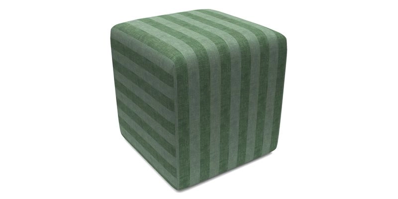 Cube Footstool in Peruvian homespun fabric