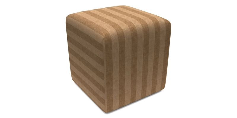 Cube Footstool in Peruvian homespun fabric