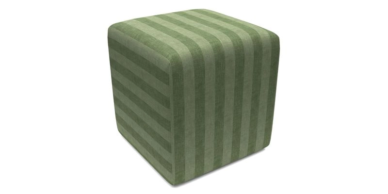 Cube Footstool in Peruvian homespun fabric