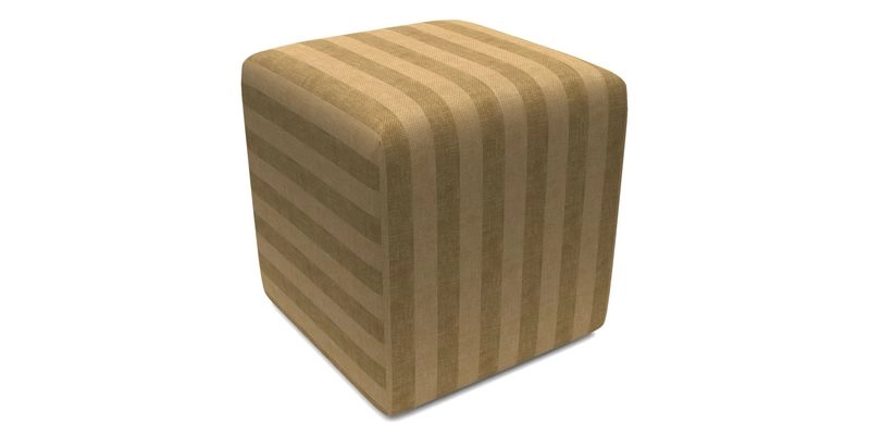 Cube Footstool in Peruvian homespun fabric