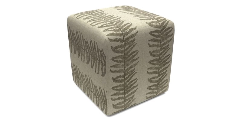 Cube Footstool in Peruvian homespun fabric