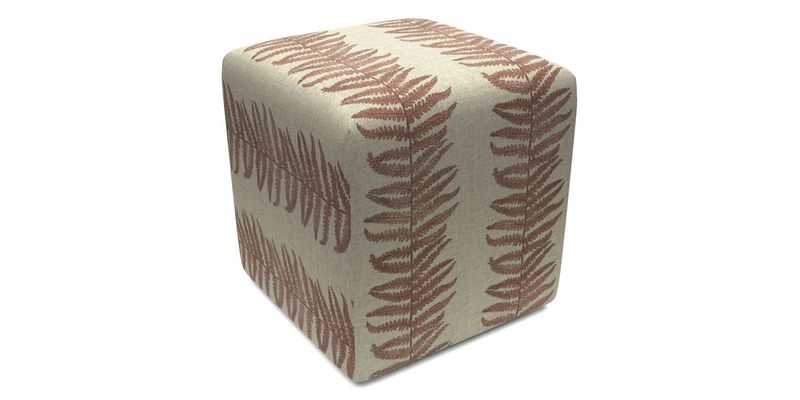 Cube Footstool in Peruvian homespun fabric