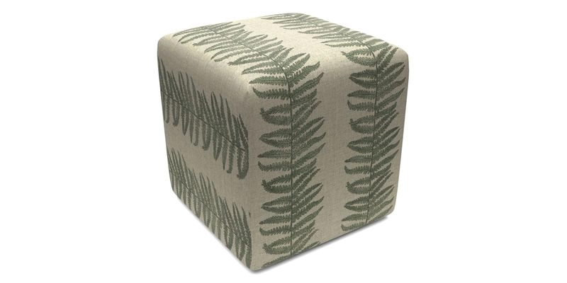 Cube Footstool in Peruvian homespun fabric
