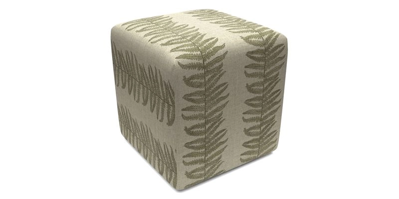 Cube Footstool in Peruvian homespun fabric