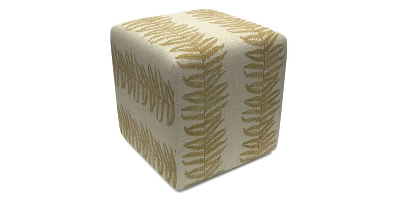 Cube Footstool in Peruvian homespun fabric