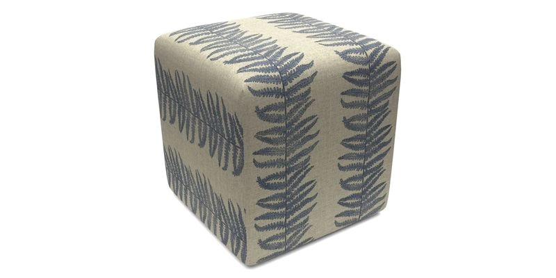 Cube Footstool in Peruvian homespun fabric