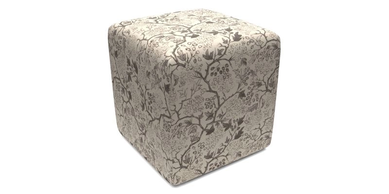 Cube Footstool in Peruvian homespun fabric