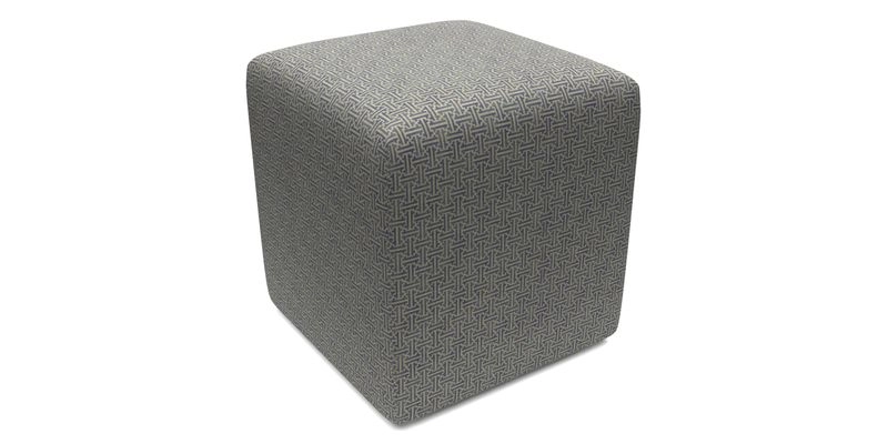 Cube Footstool in Peruvian homespun fabric