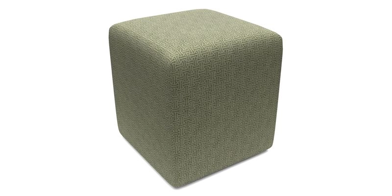 Cube Footstool in Peruvian homespun fabric