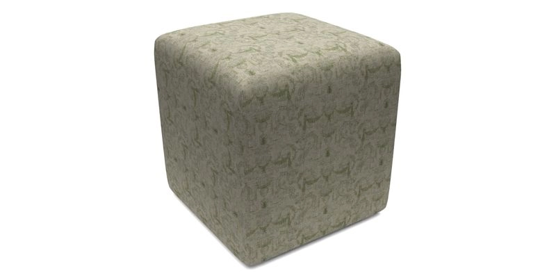 Cube Footstool in Peruvian homespun fabric