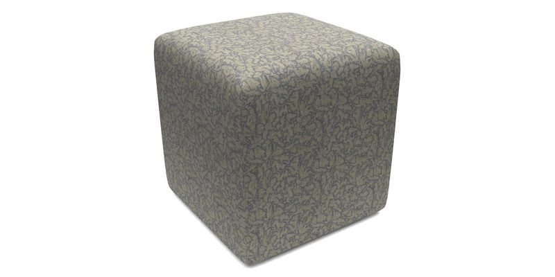 Cube Footstool in Peruvian homespun fabric