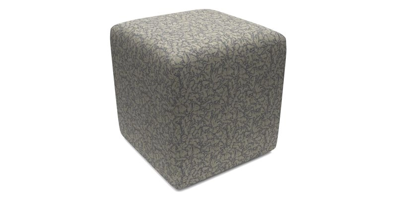 Cube Footstool in Peruvian homespun fabric