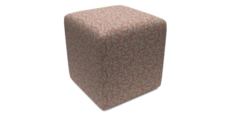 Cube Footstool in Peruvian homespun fabric