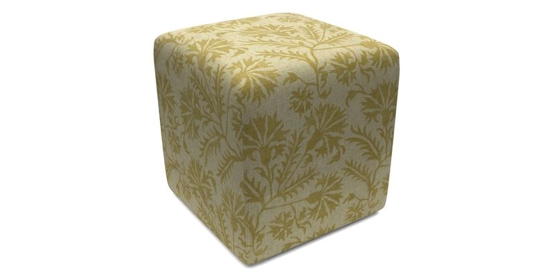 Cube Footstool in Peruvian homespun fabric