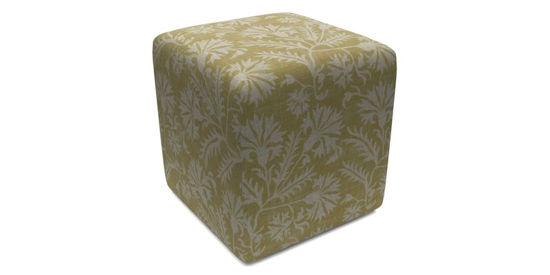 Cube Footstool in Peruvian homespun fabric