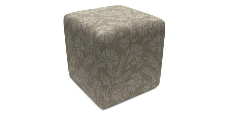 Cube Footstool in Peruvian homespun fabric