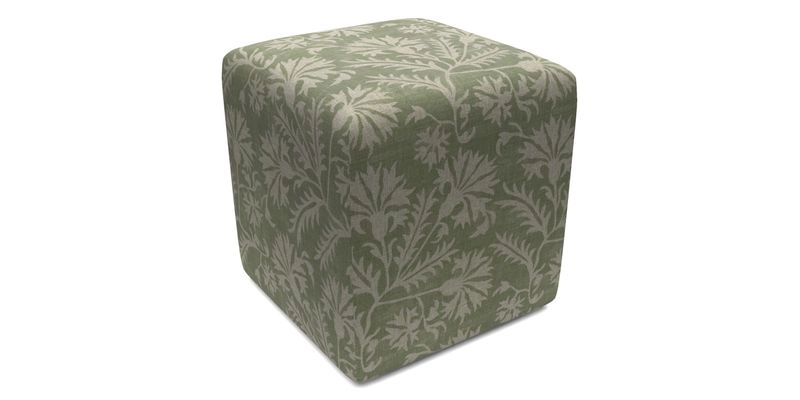 Cube Footstool in Peruvian homespun fabric
