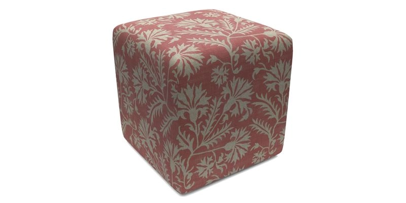 Cube Footstool in Peruvian homespun fabric