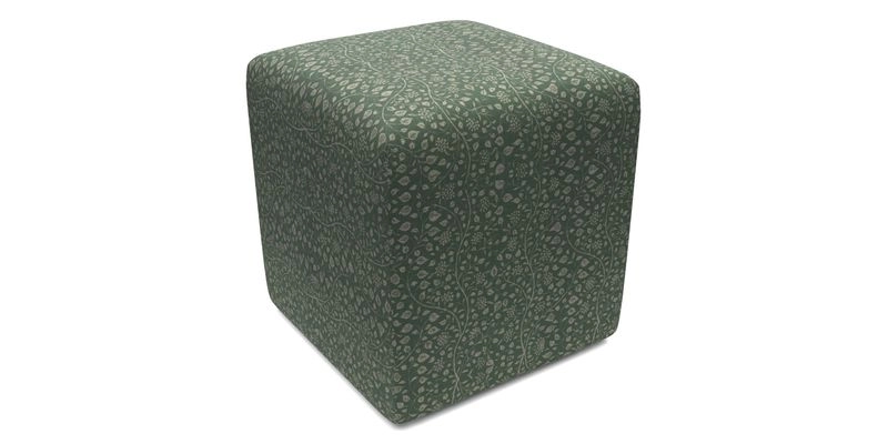 Cube Footstool in Peruvian homespun fabric