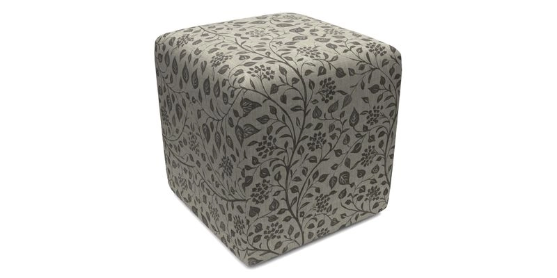 Cube Footstool in Peruvian homespun fabric