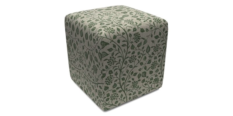 Cube Footstool in Peruvian homespun fabric