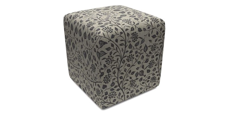 Cube Footstool in Peruvian homespun fabric