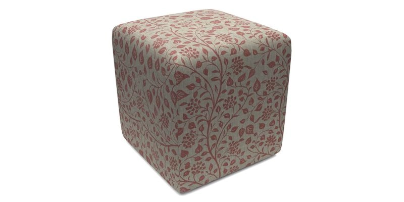 Cube Footstool in Peruvian homespun fabric