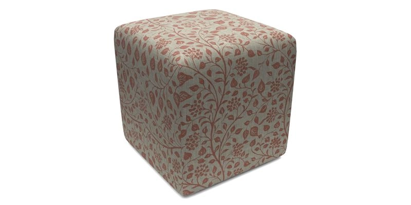 Cube Footstool in Peruvian homespun fabric