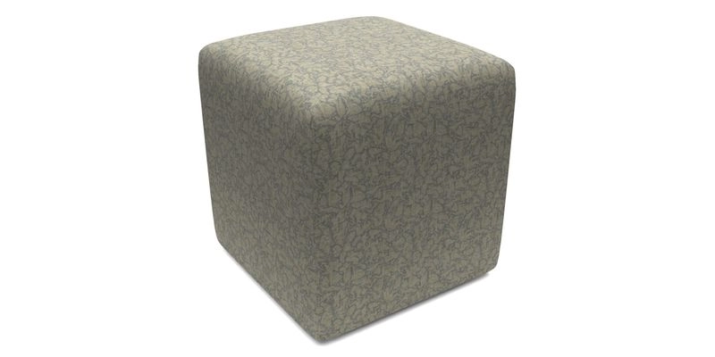 Cube Footstool in Peruvian homespun fabric