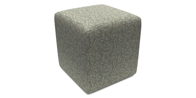 Cube Footstool in Peruvian homespun fabric