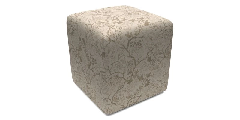Cube Footstool in Peruvian homespun fabric