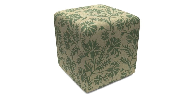 Cube Footstool in Peruvian homespun fabric