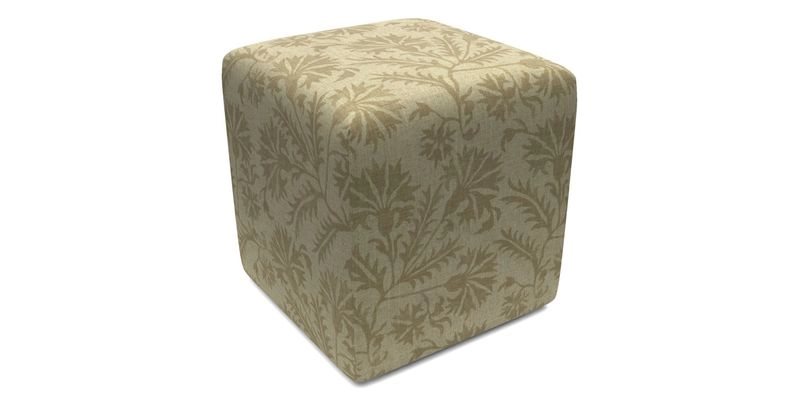 Cube Footstool in Peruvian homespun fabric