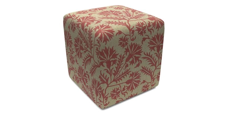 Cube Footstool in Peruvian homespun fabric