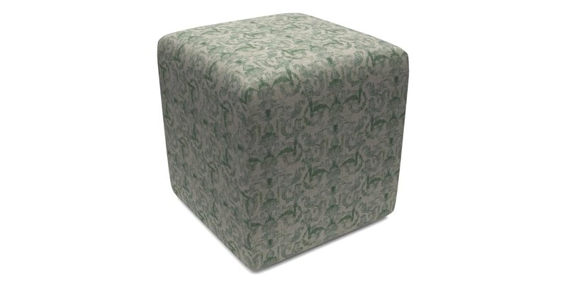 Cube Footstool in Peruvian homespun fabric