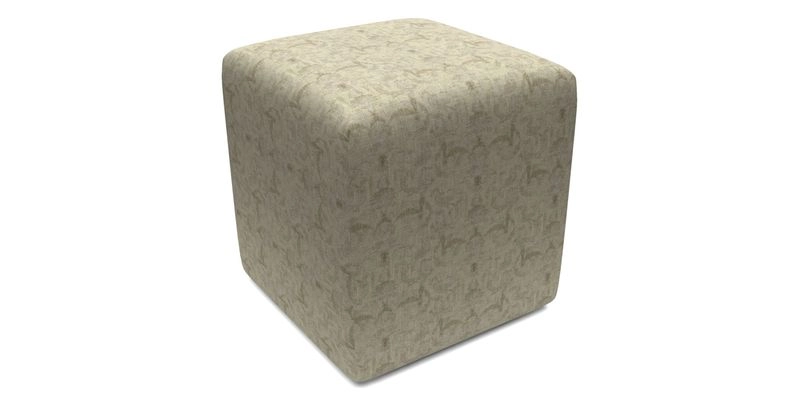 Cube Footstool in Peruvian homespun fabric