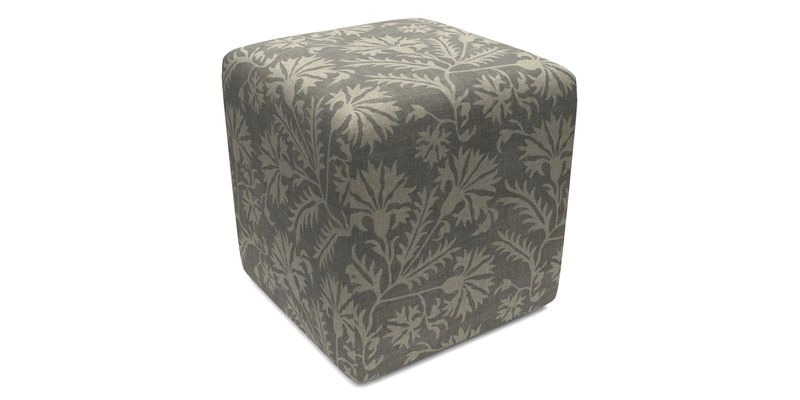 Cube Footstool in Peruvian homespun fabric