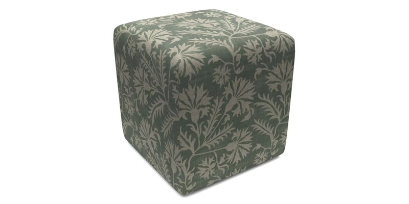 Cube Footstool in Peruvian homespun fabric