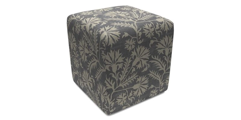 Cube Footstool in Peruvian homespun fabric