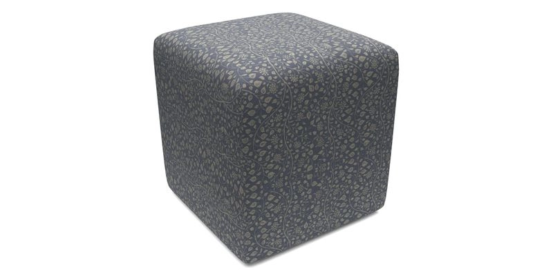 Cube Footstool in Peruvian homespun fabric