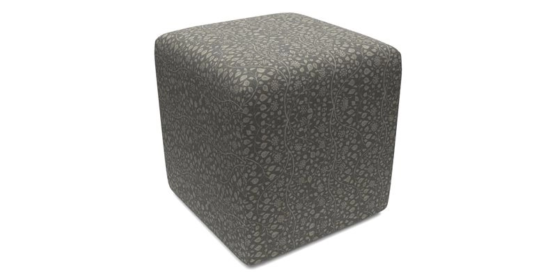 Cube Footstool in Peruvian homespun fabric