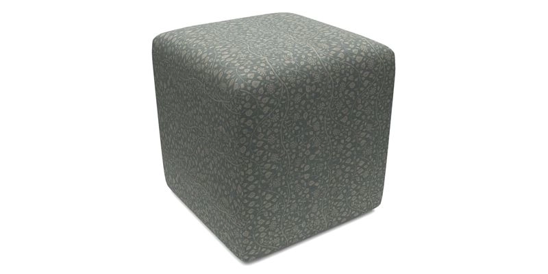 Cube Footstool in Peruvian homespun fabric