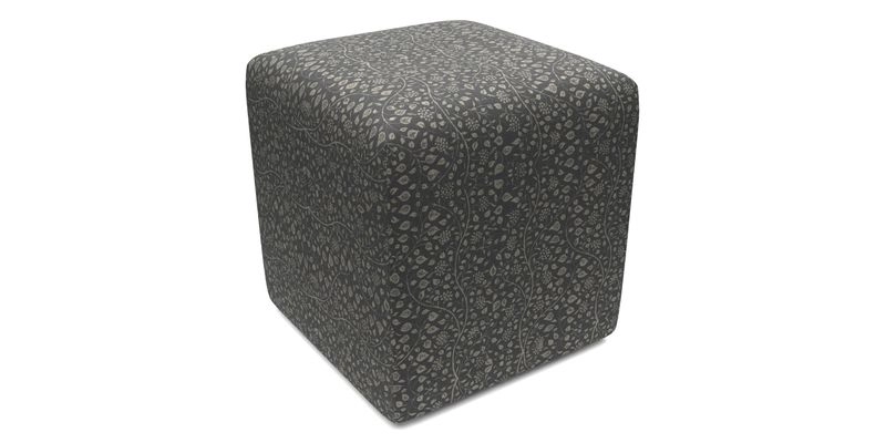 Cube Footstool in Peruvian homespun fabric