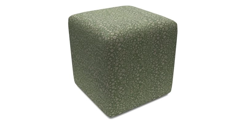 Cube Footstool in Peruvian homespun fabric