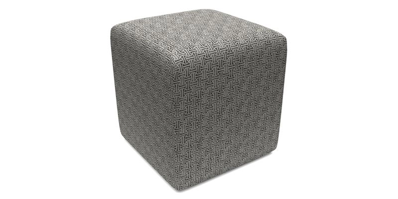 Cube Footstool in Peruvian homespun fabric